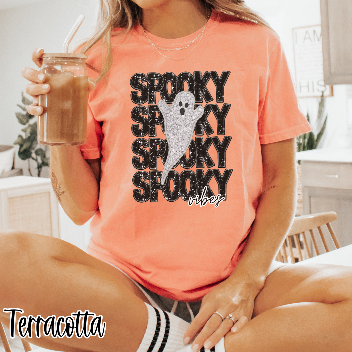 Faux Glitter Spooky Vibes Shirt