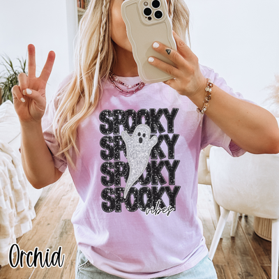 Faux Glitter Spooky Vibes Shirt