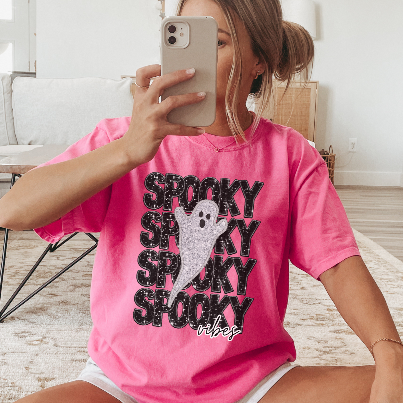 Faux Glitter Spooky Vibes Shirt