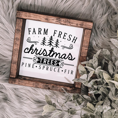 Farm Fresh Christmas Trees | Farmhouse Wood Sign