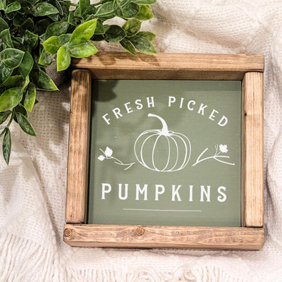 Fresh Picked Pumpkins Wood Sign