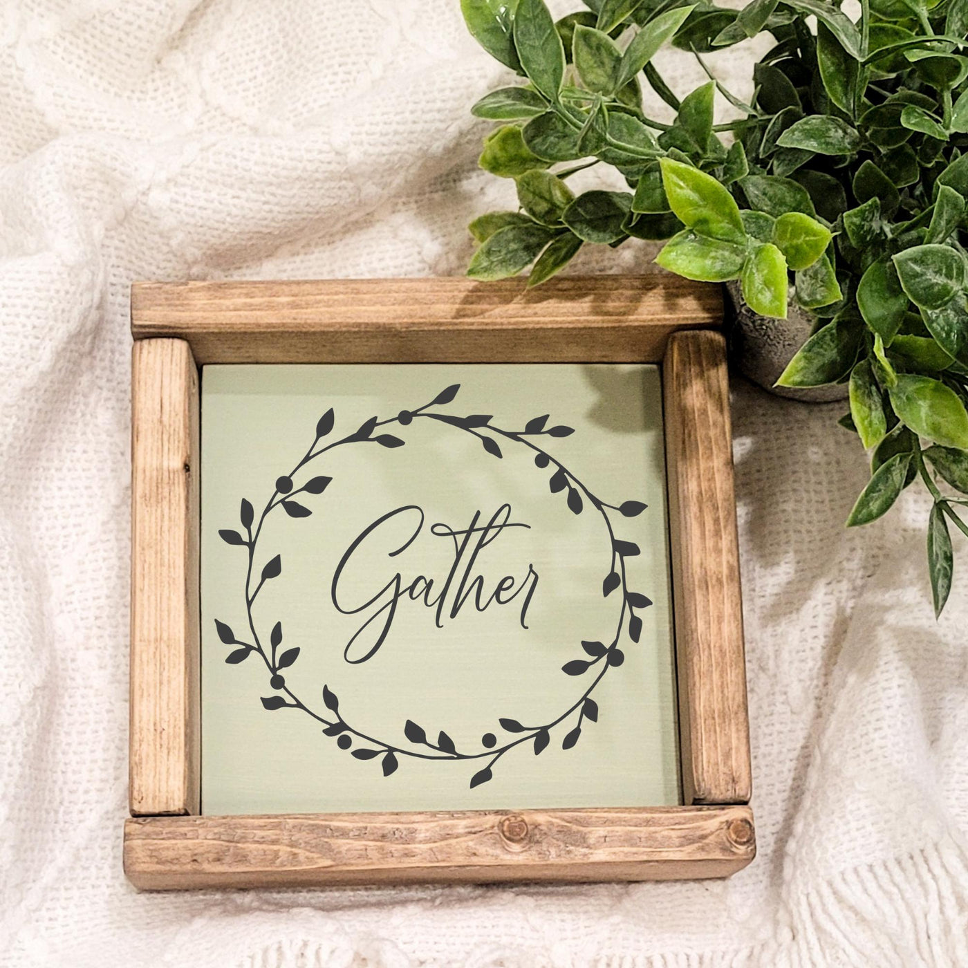 Gather Fall Wood Sign