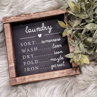 Laundry Room Farmhouse Wood Sign