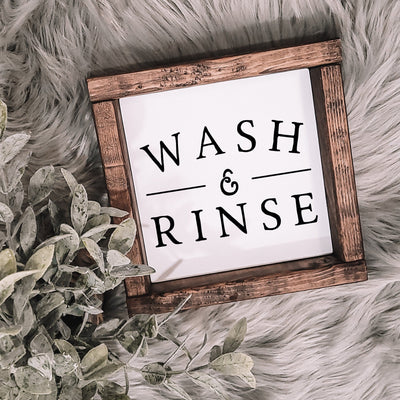 Wash & Rinse Farmhouse Laundry Room Sign